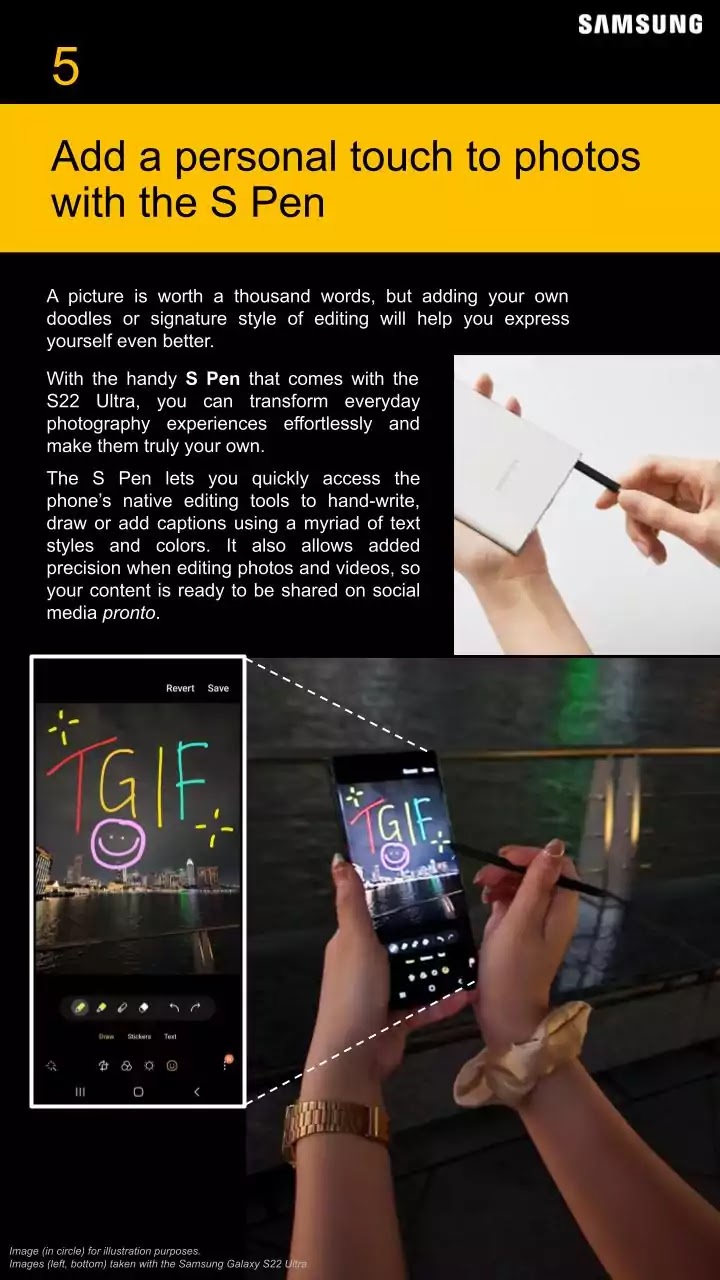 Add a personal touch to photos with the S Pen