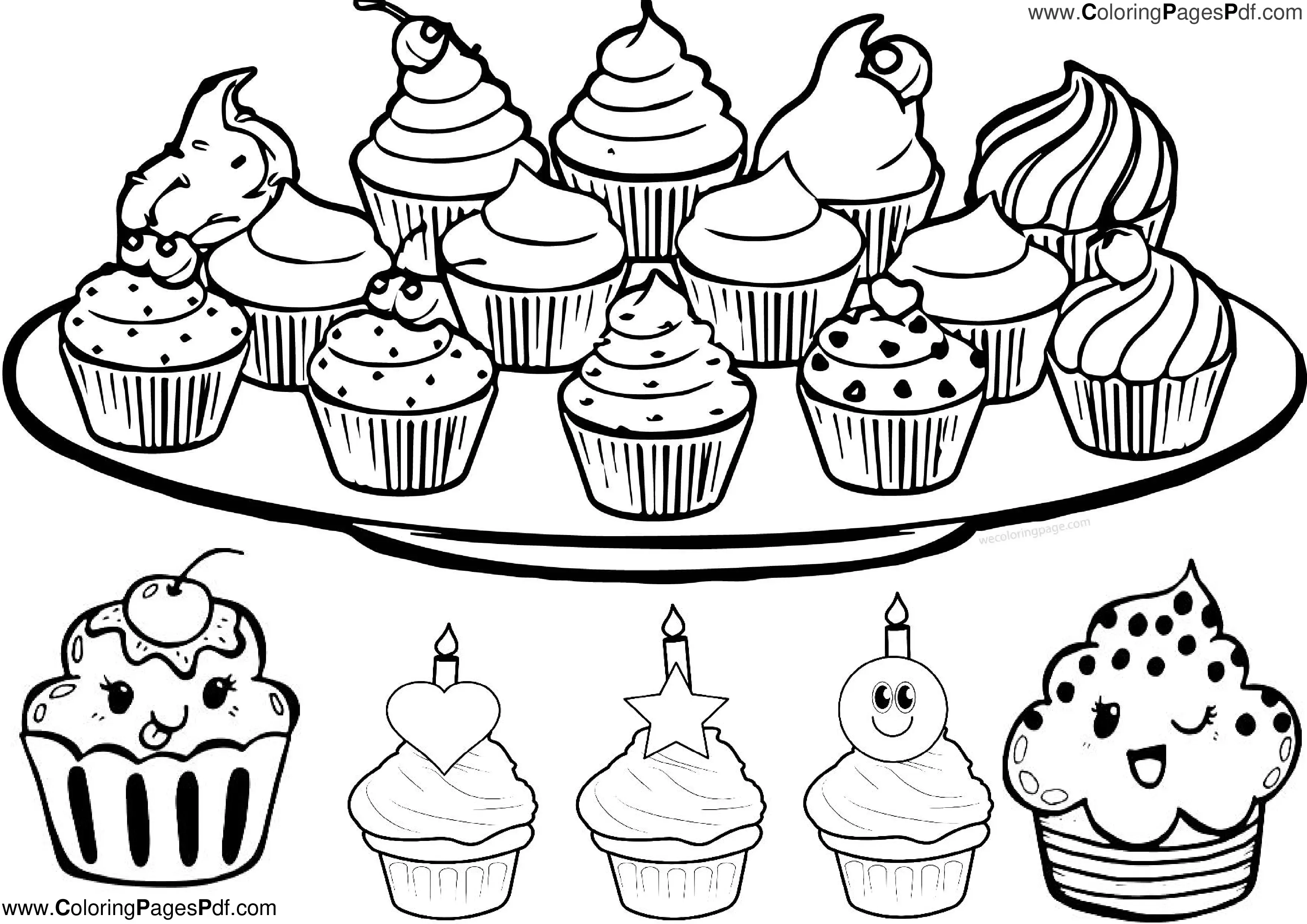 Cupcake Coloring Pages