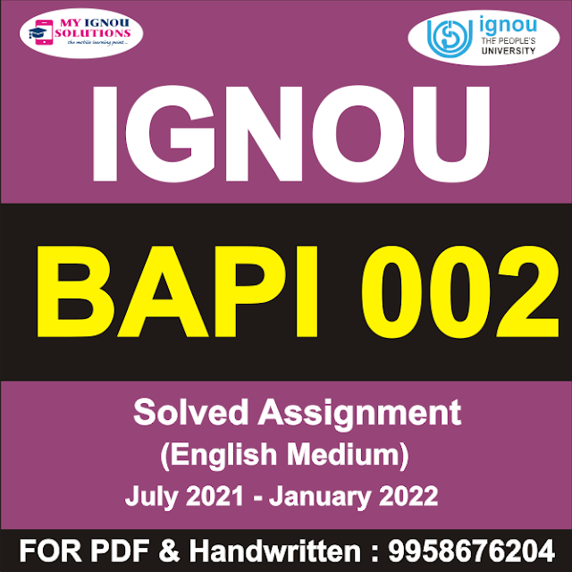 BAPI 002 Solved Assignment 2021-22