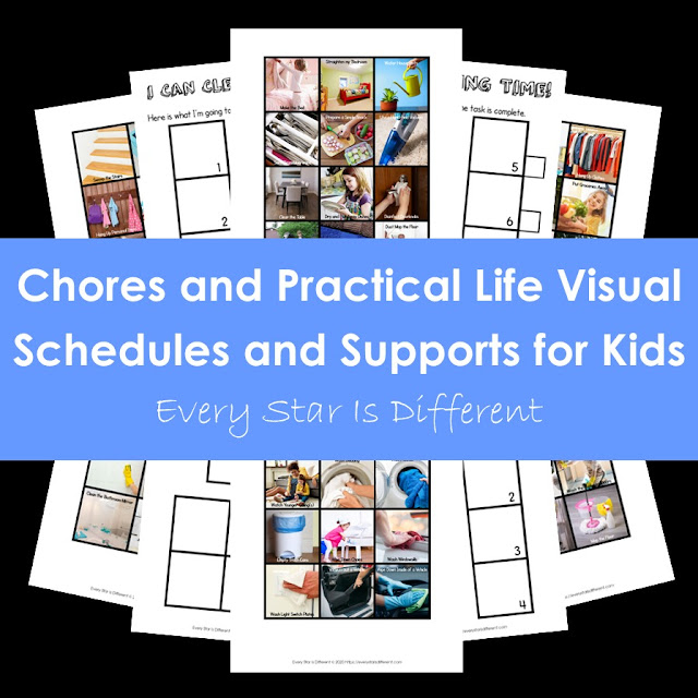 Chores and Practical Life Visual Schedule and Supports for Kids