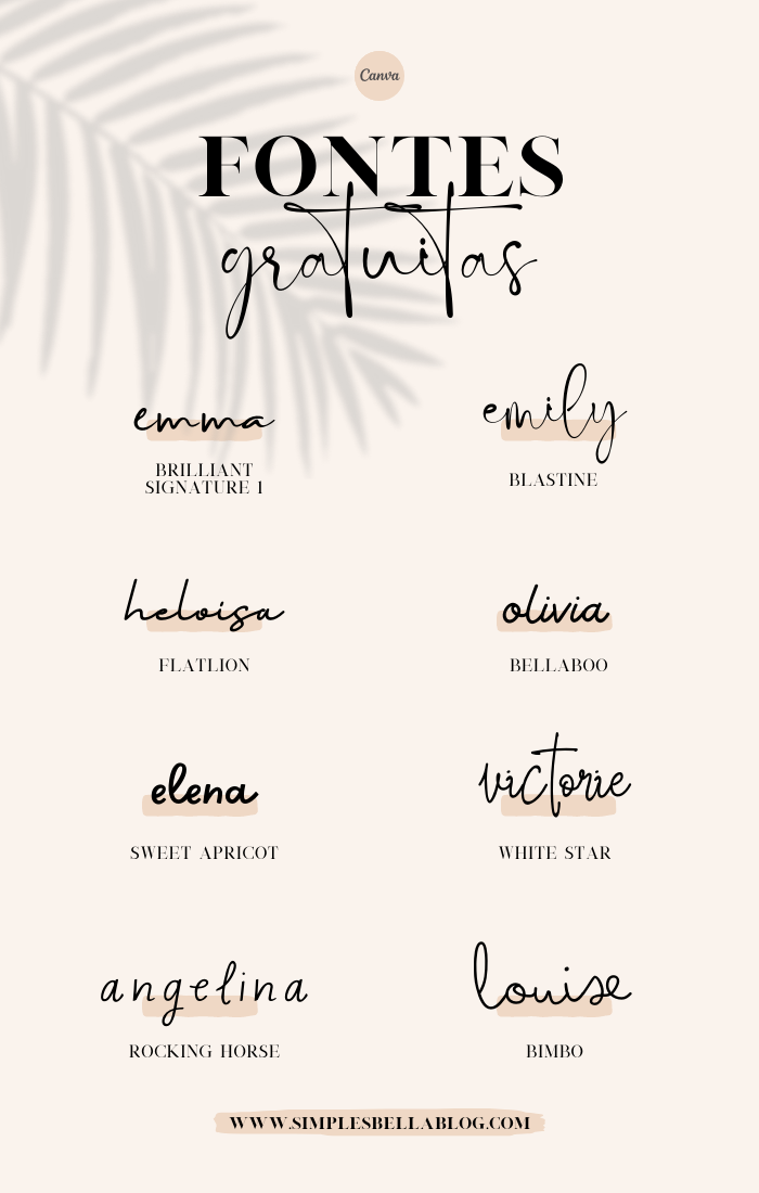 Melhores fontes gratuitas do Canva