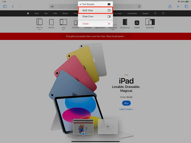 اختر Split View على iPad