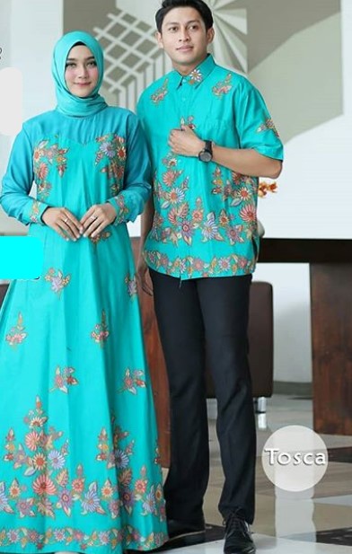 Model Baju Gamis Batik Kombinasi Kain Polos,Batik,Baju Batik,Gamis