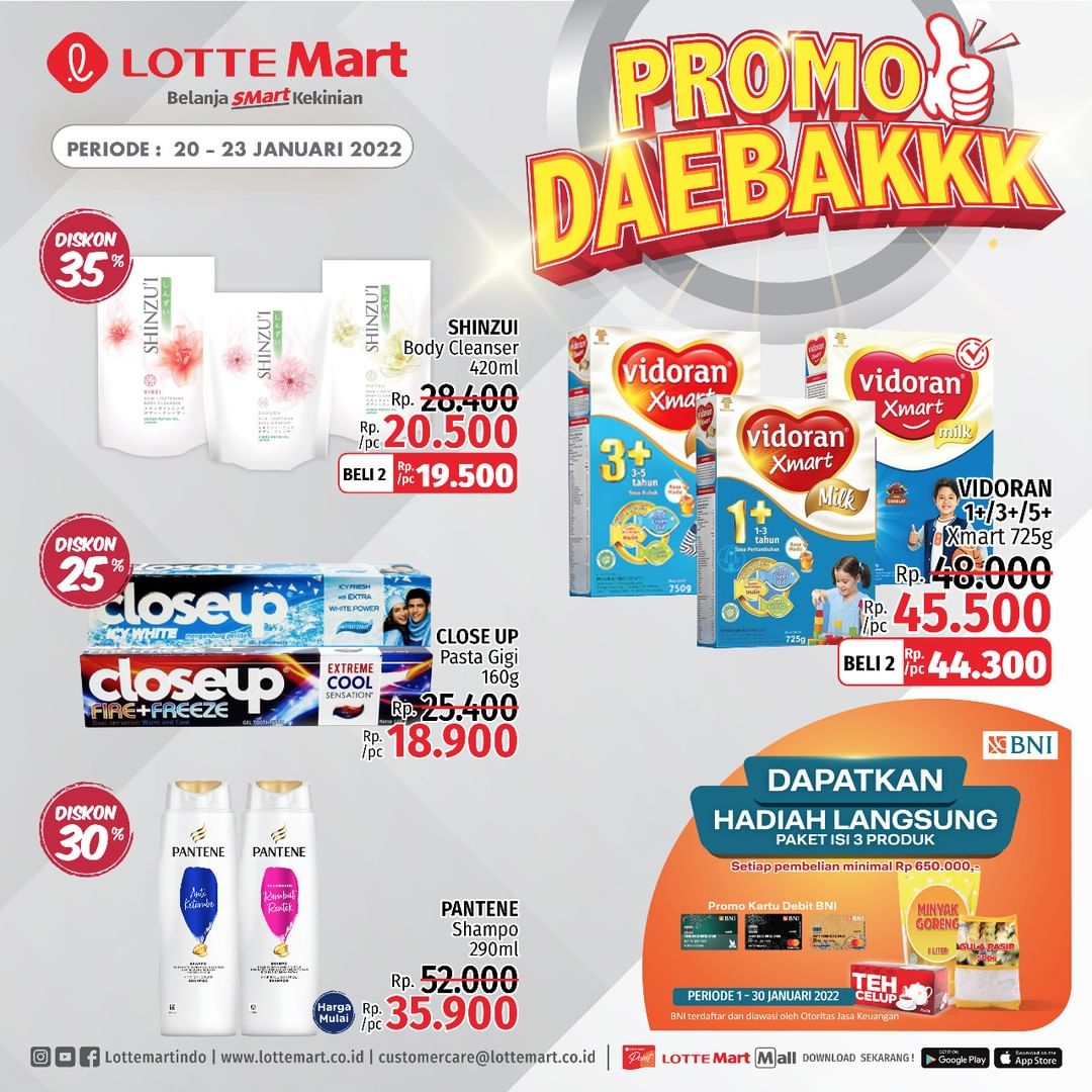 Susu Greenfields 17 Ribu, Jeruk Santang 2 Ribu di Katalog Promo DAEBAKK Lotte Mart (Periode 20 - 23 Jan 2022)