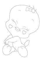 Cute baby Tweety coloring Page