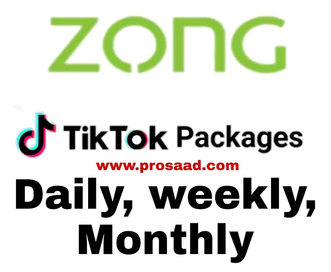 Zong tiktok packages 2022 - Daily, Weekly, Monthly Bundles