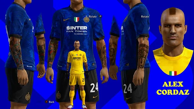 Alex Cordaz Face + Tattoo For PES 2013