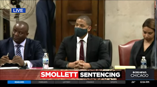 jussie smollett, guilty, convicted, sentenced to 150 days jail, probation, restitution, fine, chicago, illinois. He yelled "I am not suicidal! I am innocent!" as he was led away by police into custody.