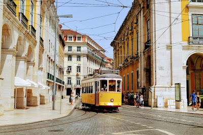 Lisbon city with tram