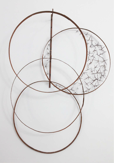 Entanglement work by Pilar Farres, Michelle Wilson and Fiona Morrison, iron and acacia spines