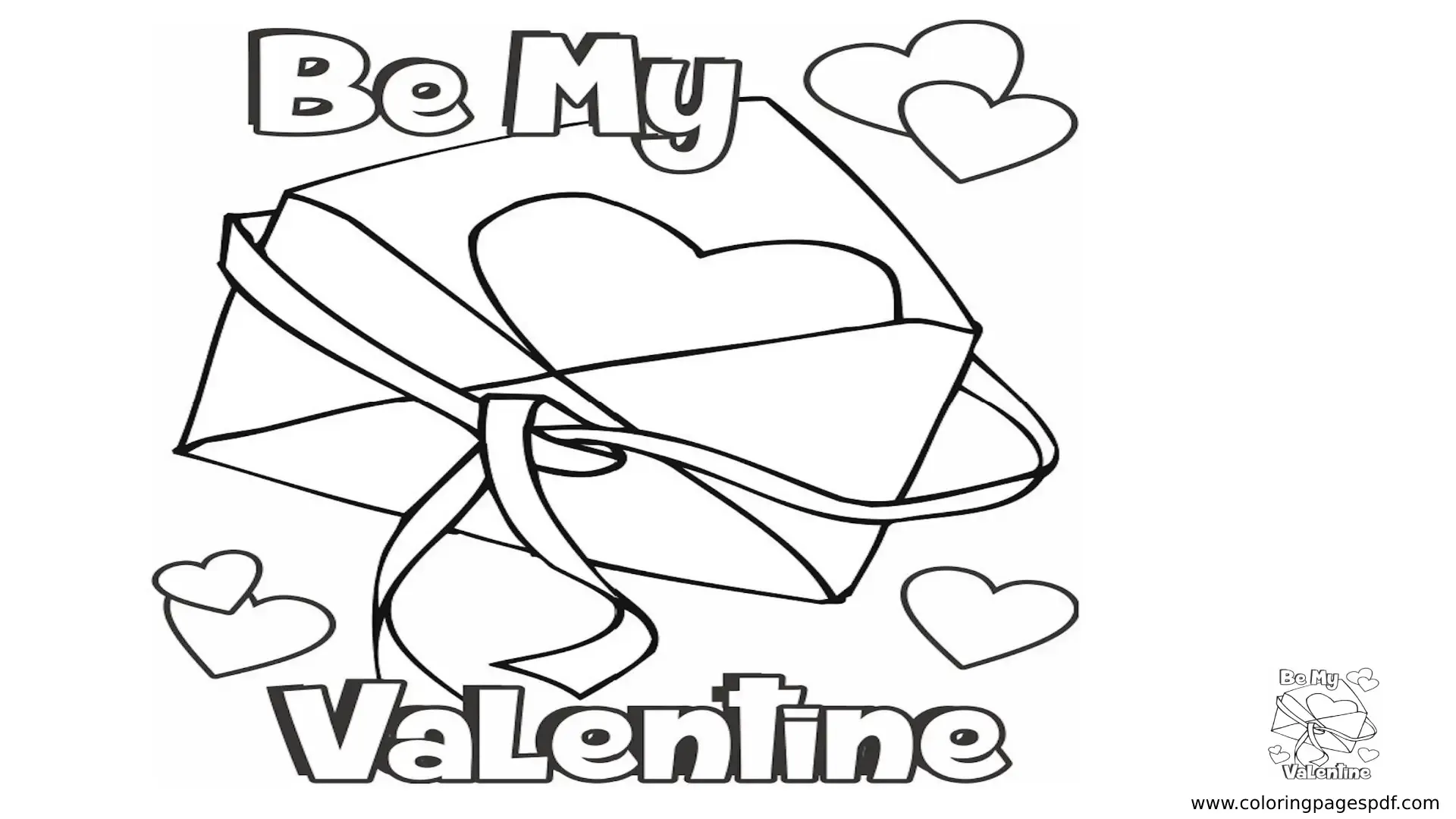 Coloring Pages Of Be My Valentine Letter