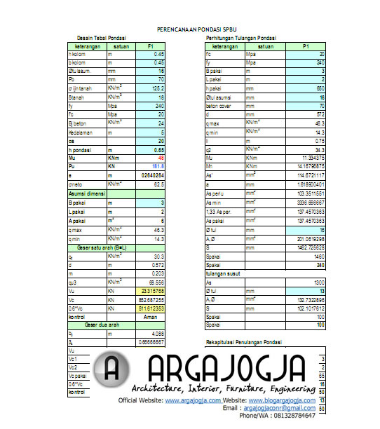 perhitungan pondasi spbu