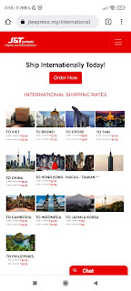 rate international shipping J&T