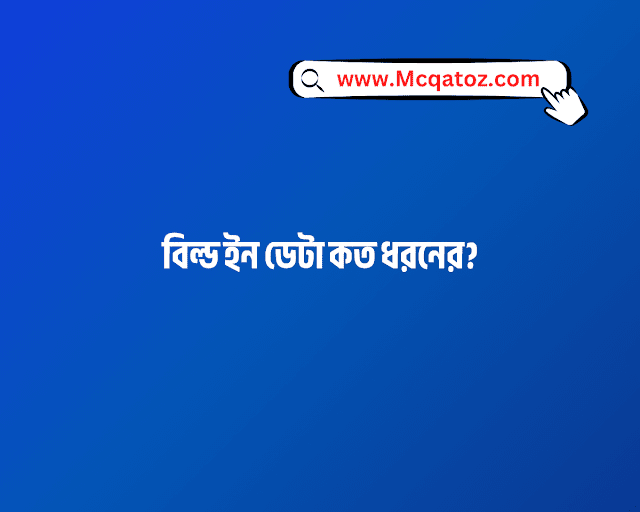 বিল্ড ইন ডেটা কত ধরনের?