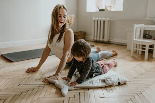 Women practising exercise