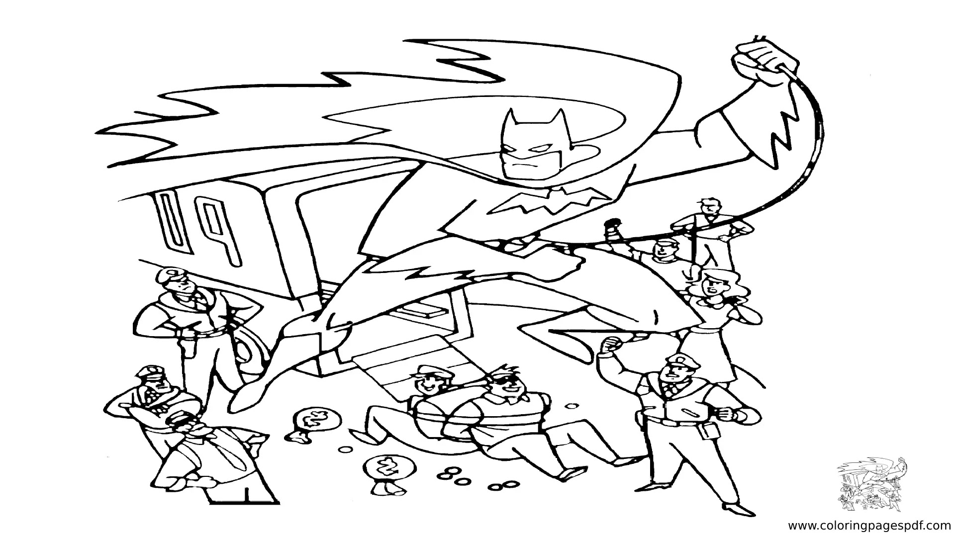 Coloring Pages Of Batman Catching Thieves
