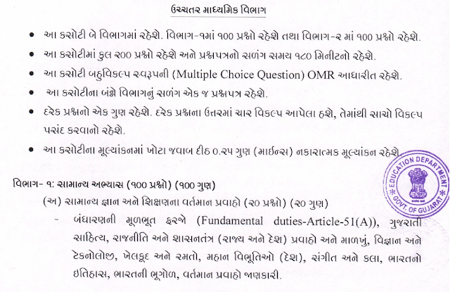 Gujarat TAT Syllabus 2023, New Exam Pattern