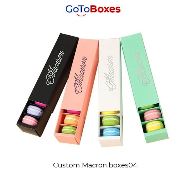 Get the best quality of the personalized Macrons Boxes of unique features at very discounted rates to get market recognition for your products at GoToBoxes.