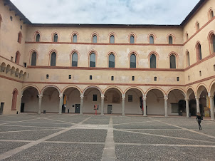 Internal view of Sforzesco castle compound in Milan.