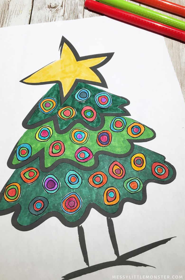 Kandinsky Christmas tree - Christmas art project