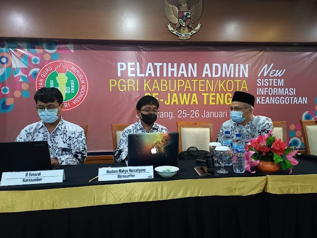 Pelatihan Administrator New SIK PGRI Kabupaten Kota se Jawa Tengah 2022