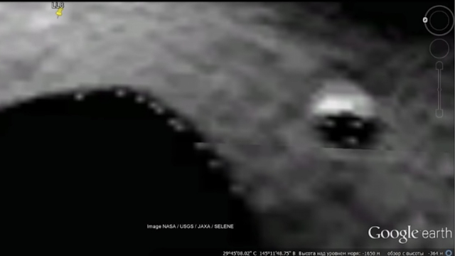 Real UFOs on the side of craters on the Moon.