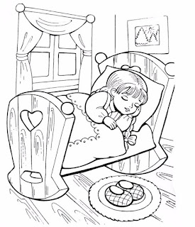 Goldilocks and the Three Bears Coloring sheets to print for free