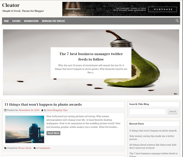 Cleator Blogger Template