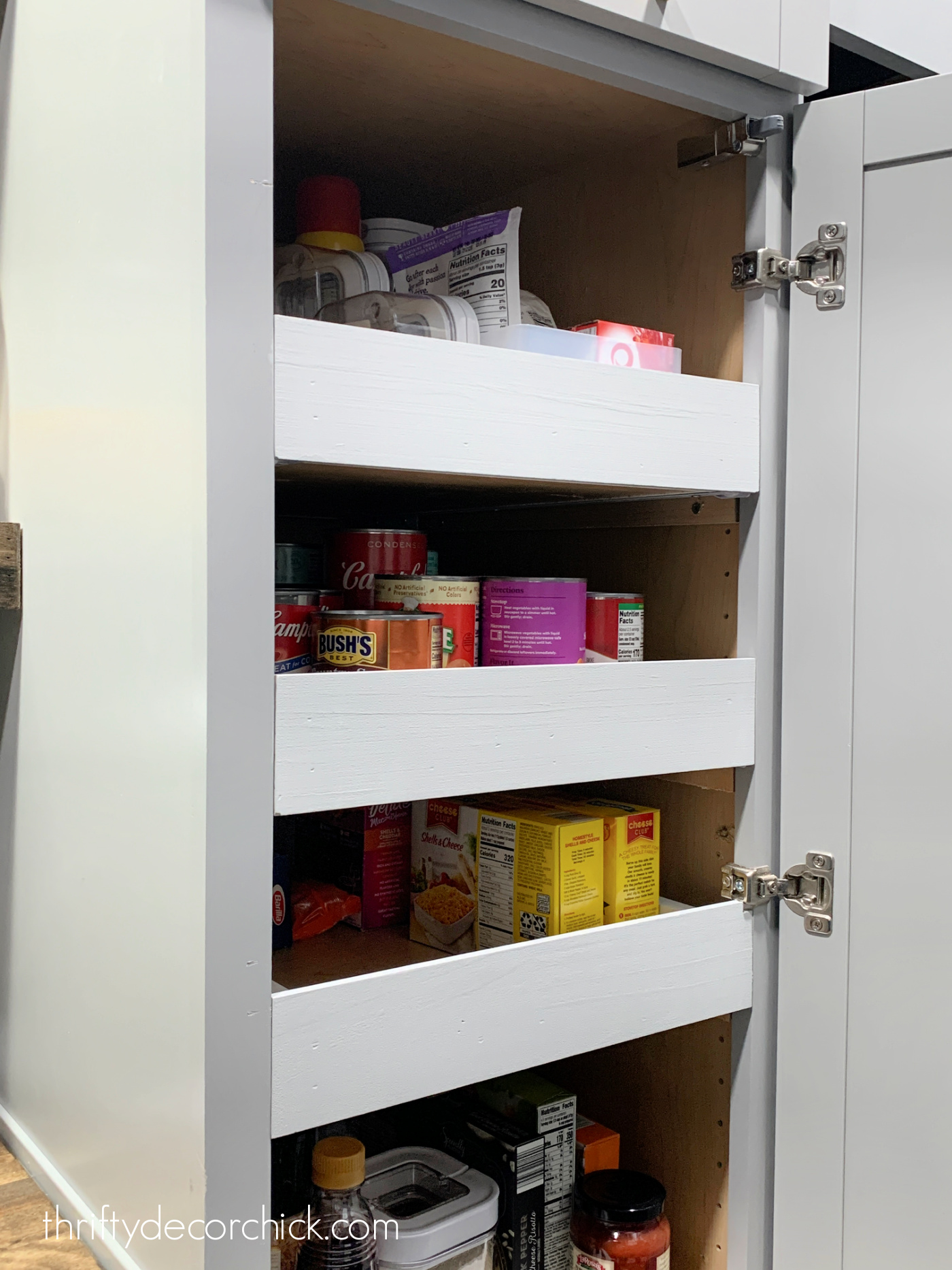 DIY roll out pantry shelves