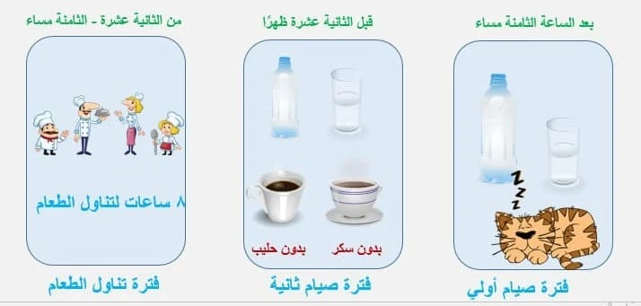 جدول الأكل في الصيام المتقطع للنساء