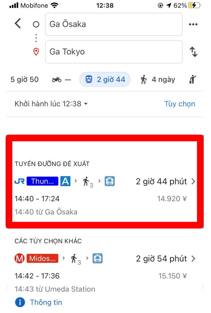 Cách tra tàu ở Nhật Bản bằng Yahoo Transit và Google Maps