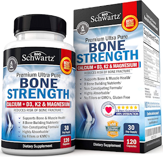 BioSchwartz Bone Strength Supplement with Calcium + D3, K2, Magnesium, Boron