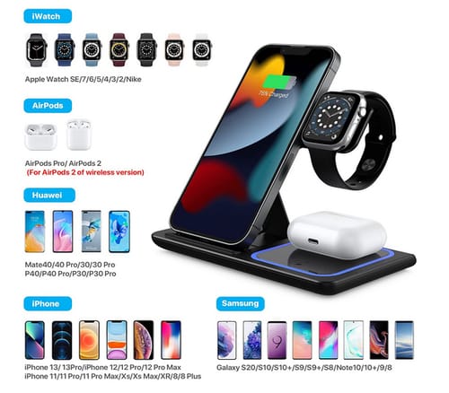 Nejioon X455 3 in 1 Foldable Wireless Charger Stand