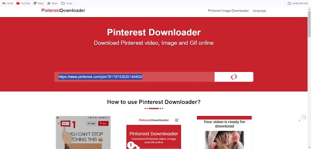 قم بالتنزيل من Pinterest من الخدمة عبر الإنترنت