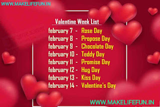 The Valentine's Rose Day is celebrated on the February 7 of every year. ... Valentines Week List.