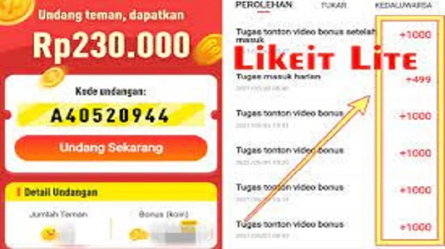 Cara Mendapatkan Uang di LikeIt Lite