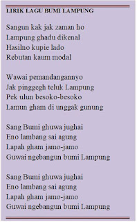 Lirik Lagu Bumi Lampung dan Artinya Terjemahan Arti dalam Bahasa Indonesia