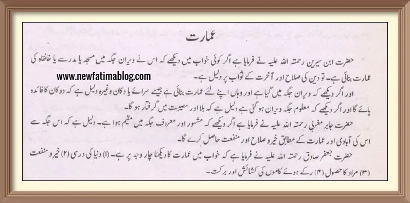 khwab Mein  Building Amarat Dekhnay ki Tabeer,khwab Mein  Building Dekhnay ki Tabeer,khwab Mein  Amarat Dekhna,dream of building meaning in urdu,