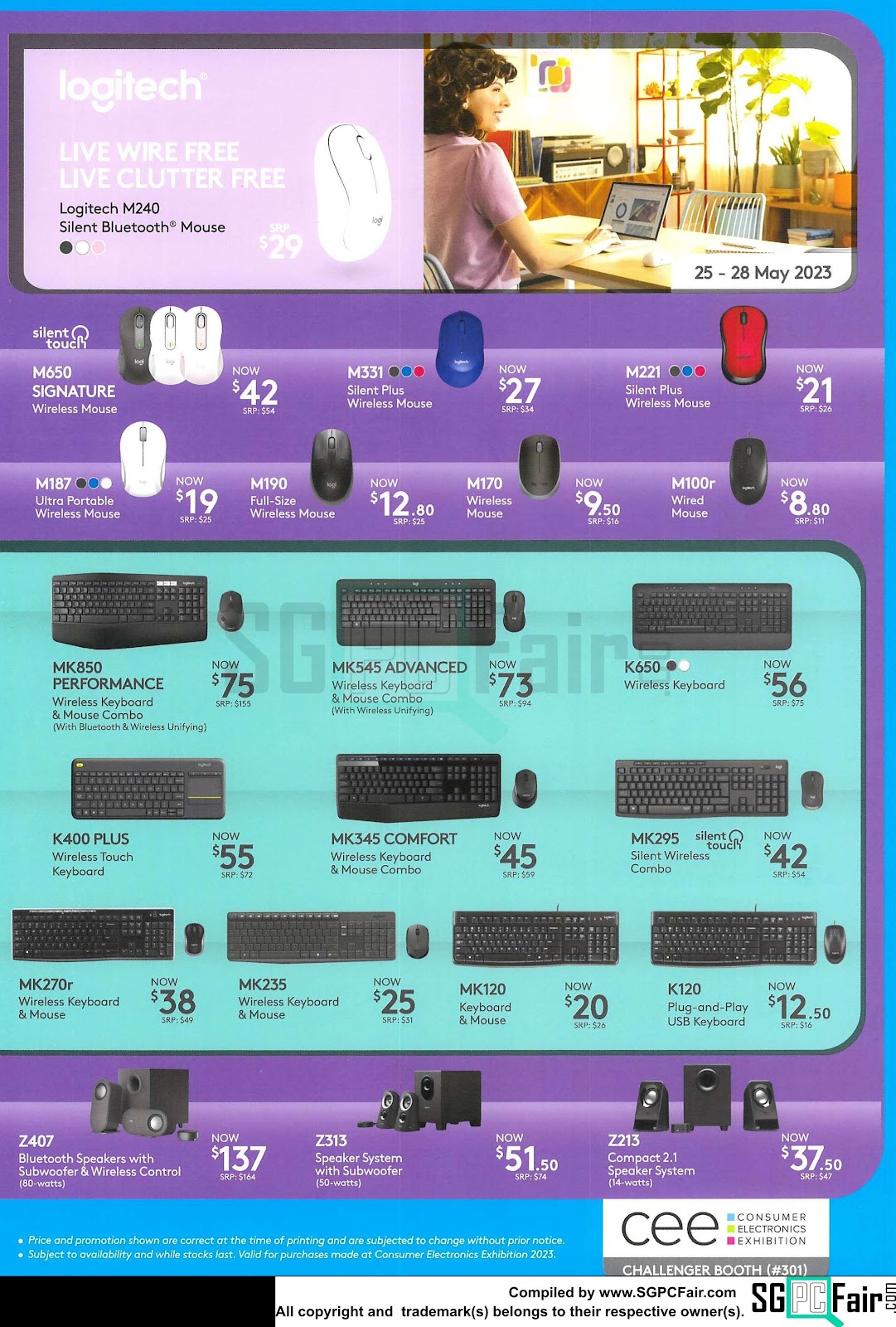 SG PC Fair Brochures, Flyers and Price List page Logitech CEE 2023