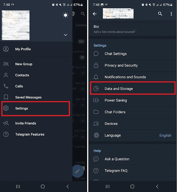 إعداد الوكيل في Telegram
