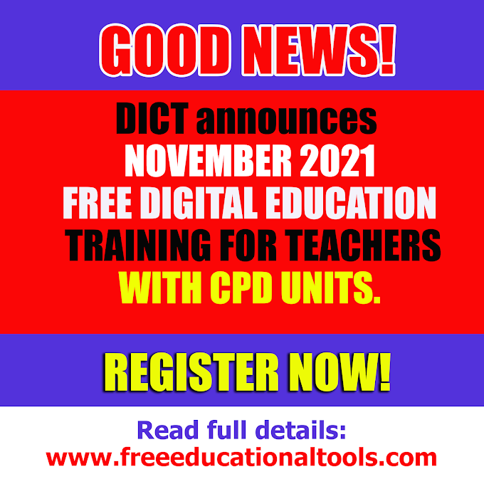 DICT Digital Education Free Trainings for Teachers with CPD UNITS | November 2021 Webinar Series 