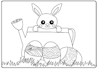 Coloring pages of Easter bunny and eggs to print for free