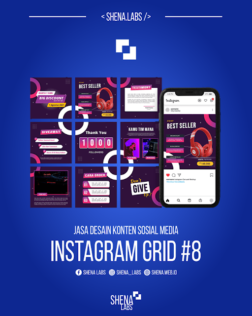 Instagram Grid #8 Ress - Jasa Desain Konten Sosial Media - Shena Labs