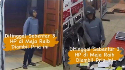 Viral Skill Maling di kota Maling Gondol 3 Unit HP Pemilik Laundry di Titi Kuning Medan