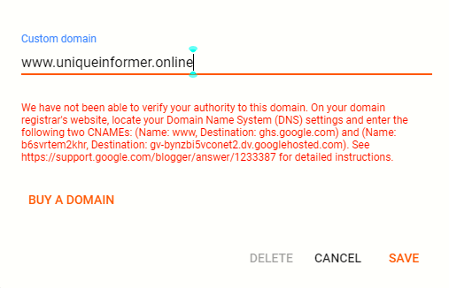 how to add custom domain to blogger