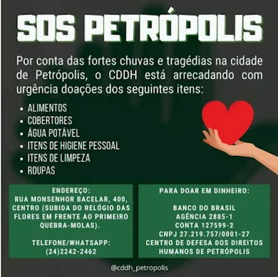 SOS - ajude as vítimas : Centro de Defesa dos Direitos Humanos de Petrópolis