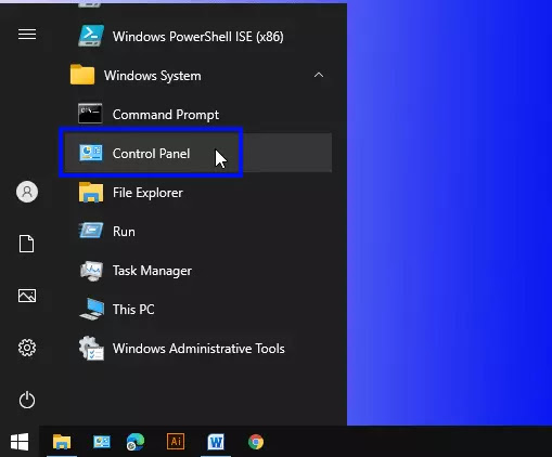 control panel di windows system