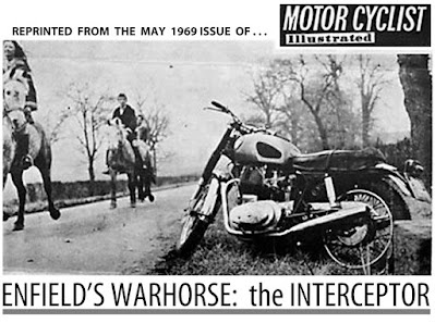 Horses trot past motorcycle in magazine story.