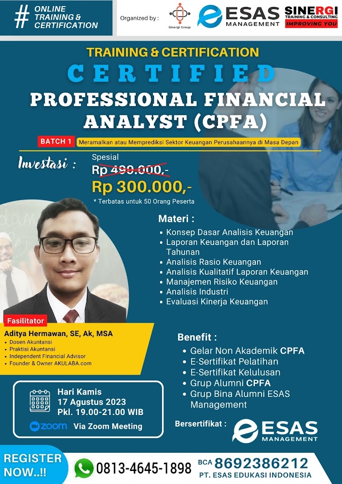 WA.0813-4645-1898 | Certified Financial Analyst Professional (CFAP) 17 Agustus 2023