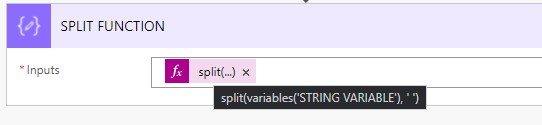 Power Automate Functions - SPLIT Function